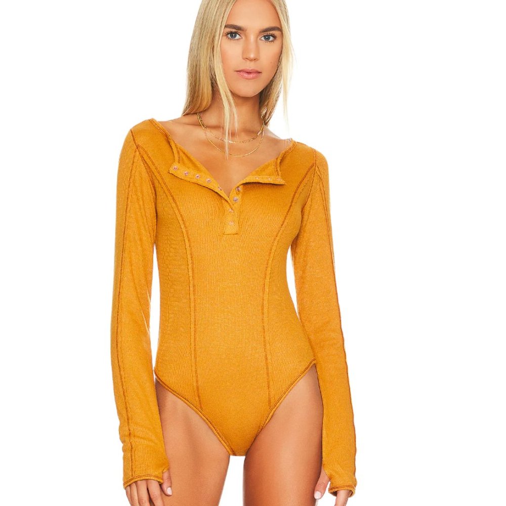 Free People Bohemian Sloane Bodysuit in Amber M / XL - Picture 1 of 5